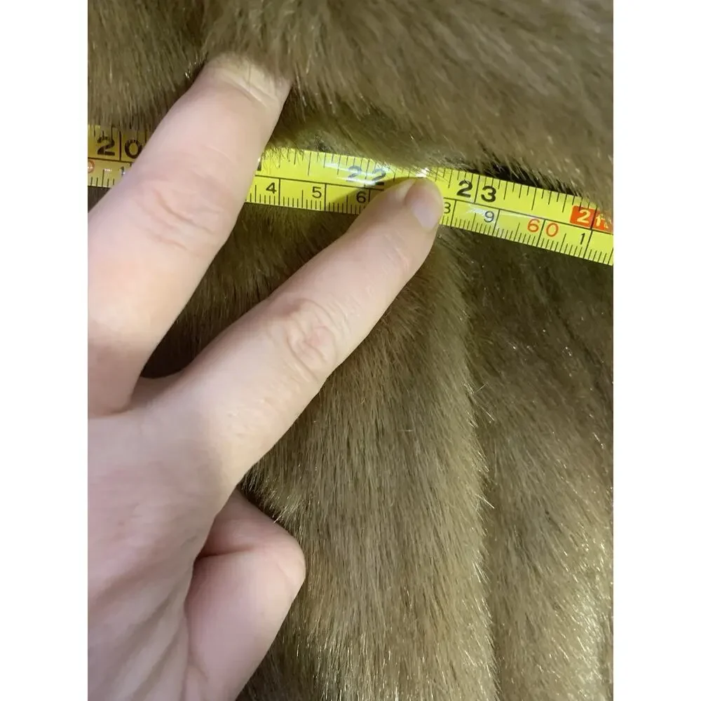 Vintage Worthington Brown Faux Fur Coat Size L Hits Just below Knee Fully Lined